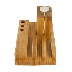 FULAIKATE Bamboo Wood Stand for iPhone 7 Desk Holder for Apple Watch - Bamboo.