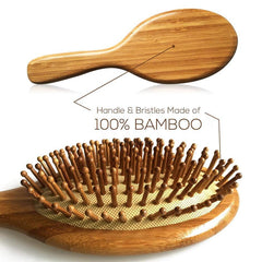 1 Pcs Bamboo Wood Comb Professional Hairbrush Paddle Cushion Hair - Bamboo.