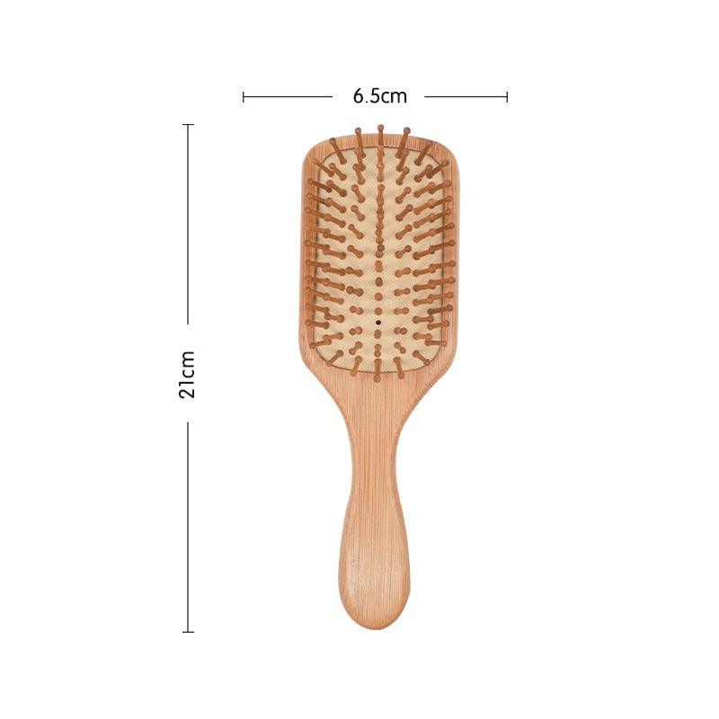 1 Pcs Bamboo Wood Comb Professional Hairbrush Paddle Cushion Hair - Bamboo.