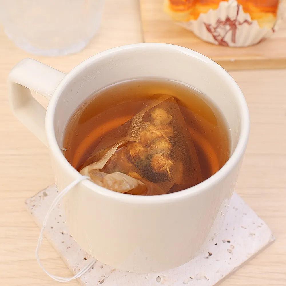 100Pcs Disposable Teabags Paper Tea Filter Bag with String - Bamboo.