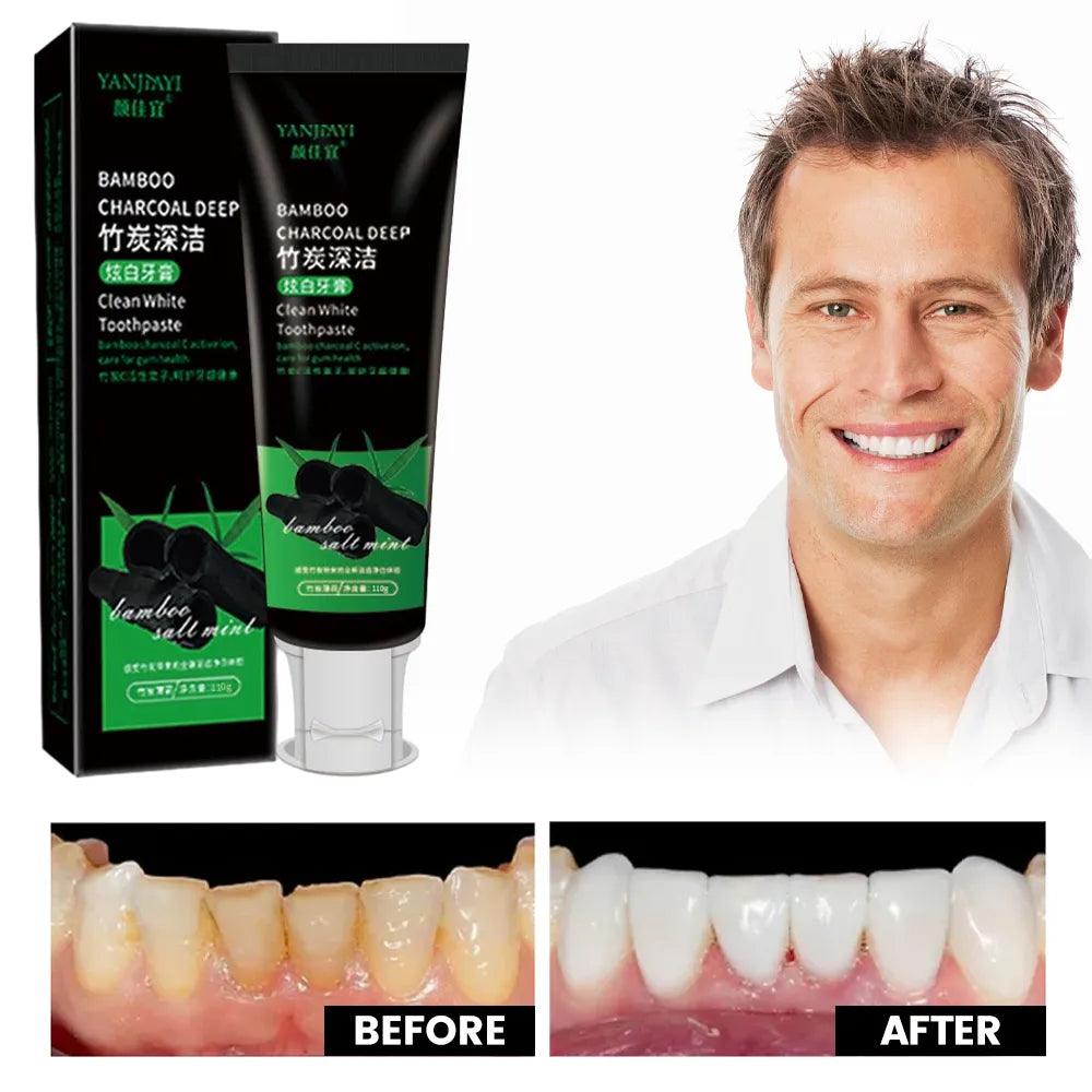110g Bamboo Charcoal Black Toothpaste Teeth Whitening Mint Flavor - Bamboo.