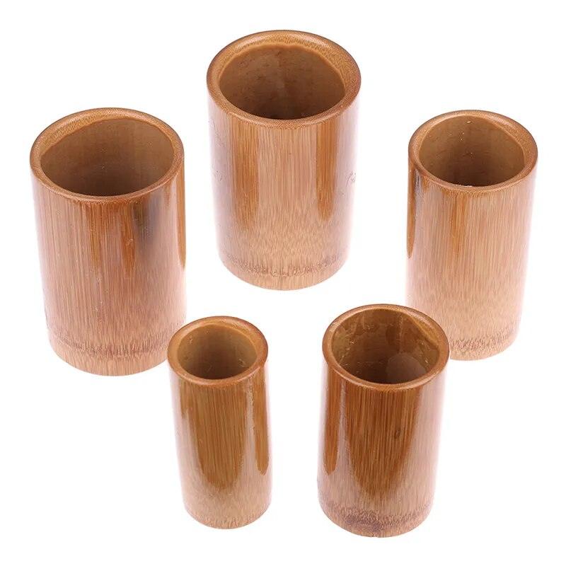 1Pcs Natural Bamboo Wood Anti Cellulite Massage Vacuum Acupuncture Cup - Bamboo.