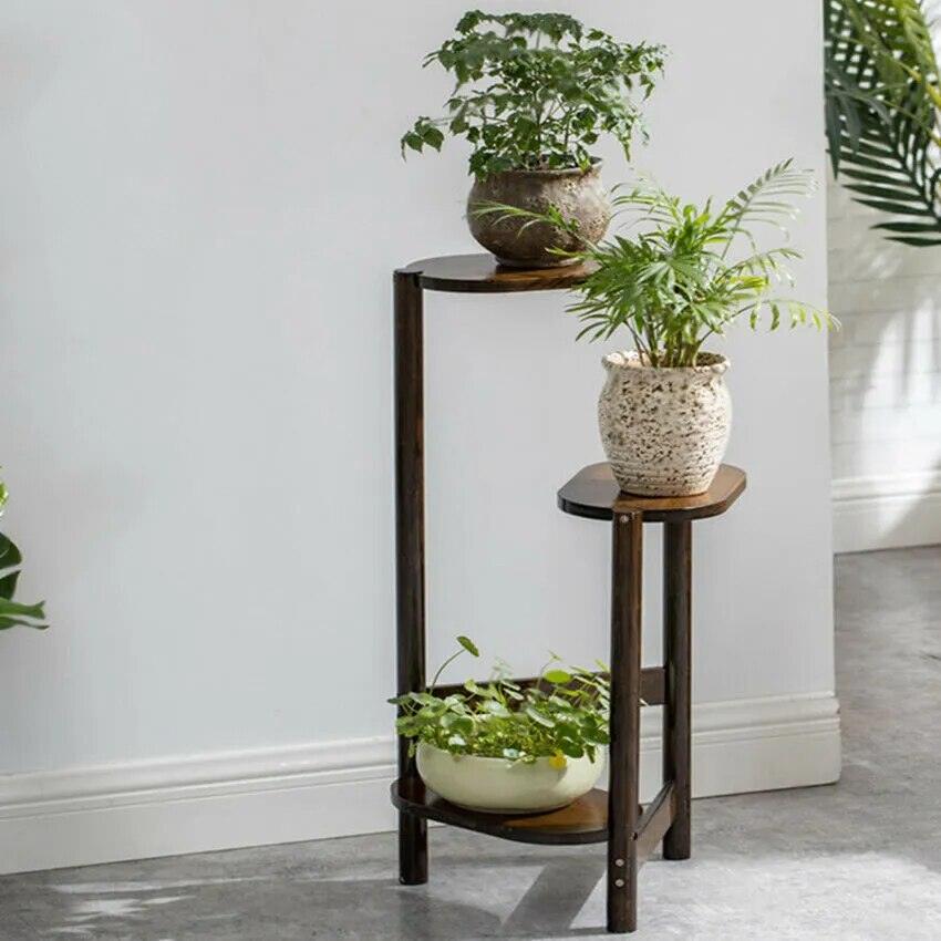 3-Tier Bamboo Plant Stands, Plant Stand Holder, Plant Display Rack - Bamboo.