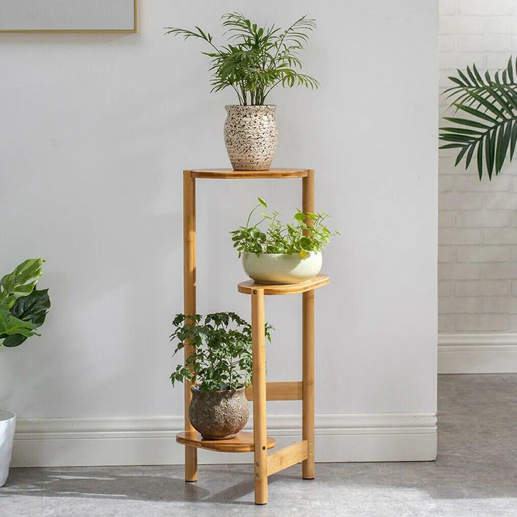 3-Tier Bamboo Plant Stands, Plant Stand Holder, Plant Display Rack - Bamboo.