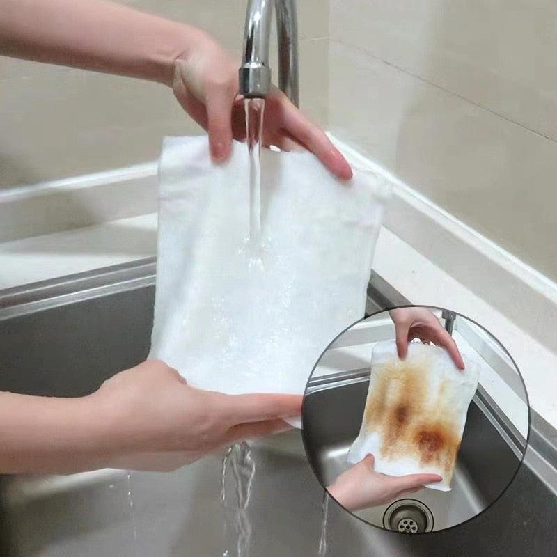5 Pcs Bamboo Fiber Cleaning Cloths Reusable Dish Towels - Bamboo.