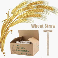 50/100 Pieces Eco Friendly Wheat Straw Disposable Manual Razor - Bamboo.