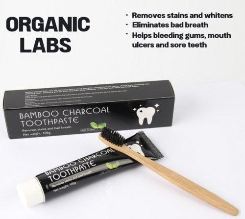 5 Pcs Bamboo Charcoal Mint Flavor Whitening Black Toothpaste - Bamboo.