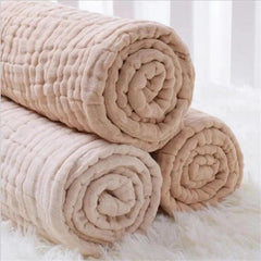 6 Layers Bamboo Cotton Baby Receiving Blanket Kids Swaddle Wrap - Bamboo.