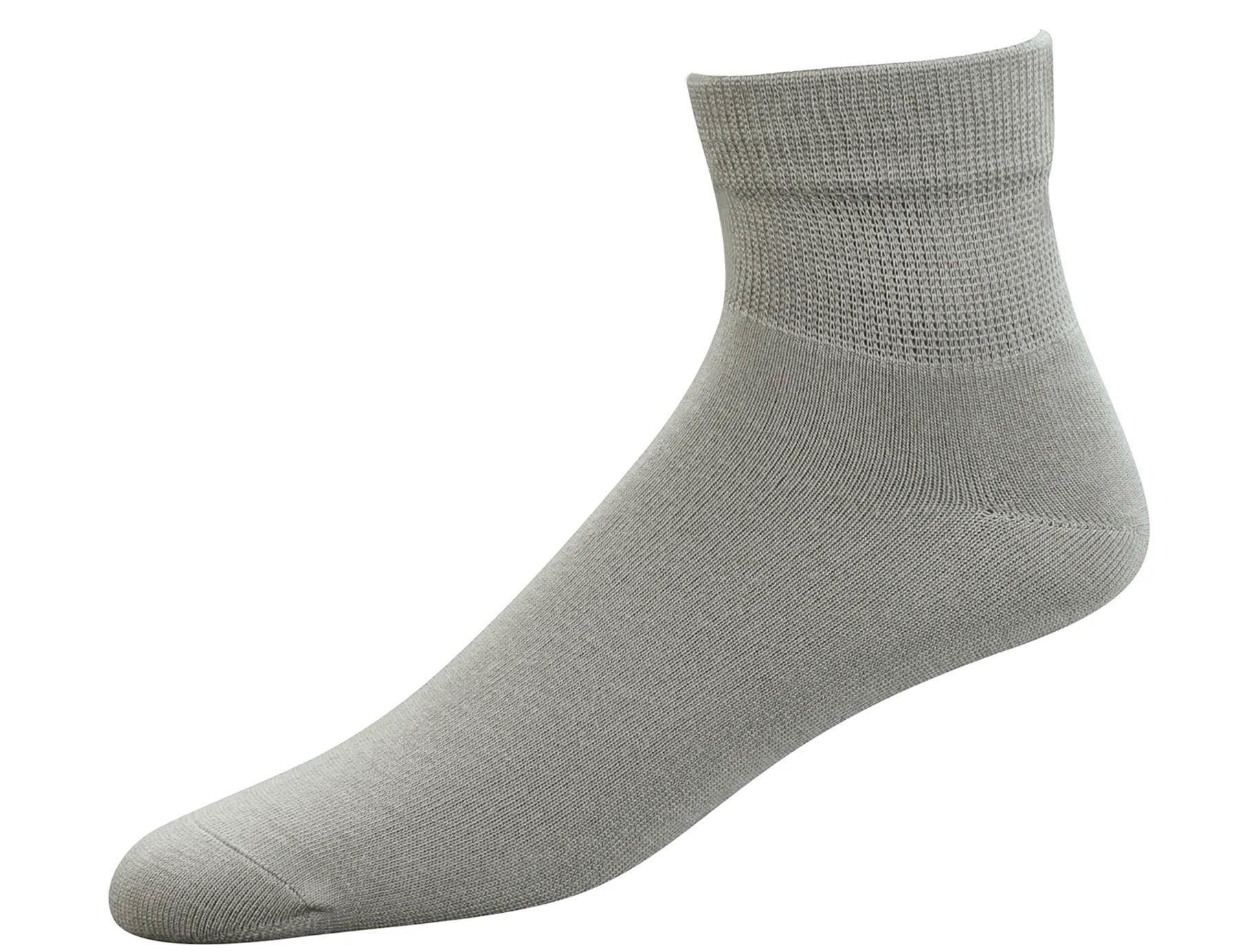 6 Pairs Men's Bamboo Diabetic Ankle Socks with Seamless Toe - Bamboo.