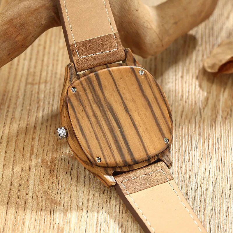 Reloj de cuarzo unisex de bambú hecho a mano 6Tipe