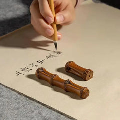 Portalápices de pincel de caligrafía china de bambú natural