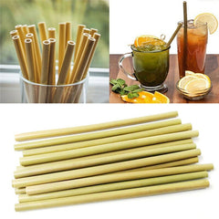 15 pièce/ensemble pailles à boire réutilisables en bambou de 20 cm
