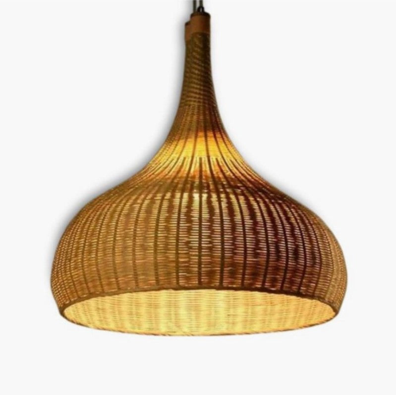 Luminaires suspendus en rotin et abat-jour en osier de bambou