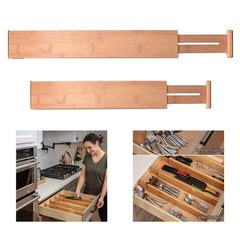 Adjustable Bamboo Drawer Dividers Organizer Large Expandable Organizing Dividers - Bamboo.
