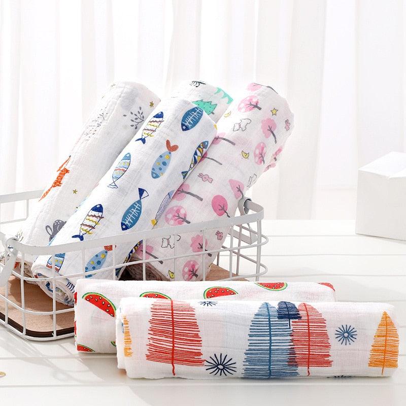Baby Blanket Bath Towel Bamboo Swaddle Blanket Diaper Gauze - Bamboo.