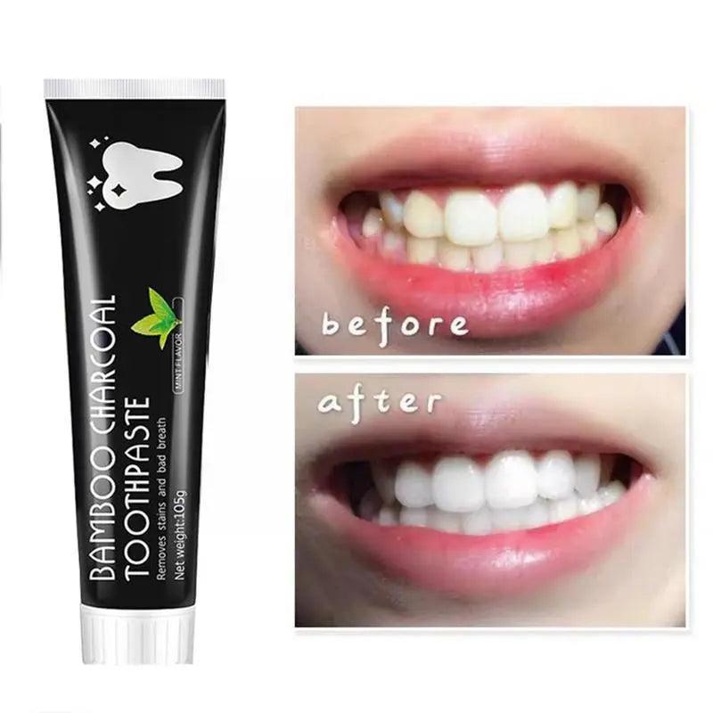 Bamboo Black Charcoal Toothpaste Teeth Deep Whitening - Bamboo.
