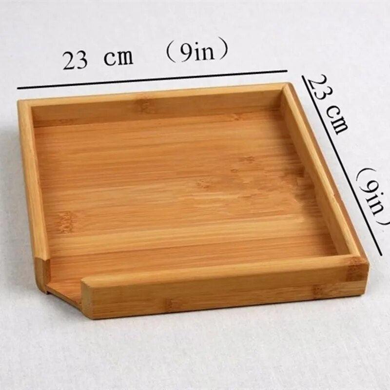 Bamboo Storage Tray Cutlery Square Kitchen Pallet Bandeja Decorativa Wooden Tray Container Kung Fu Tea Tray Food Organizer - Bamboo.