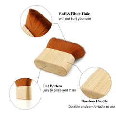 Barber Neck Brush Bamboo Handle Soft Hair Brush Cutting Hair Brush - Bamboo.