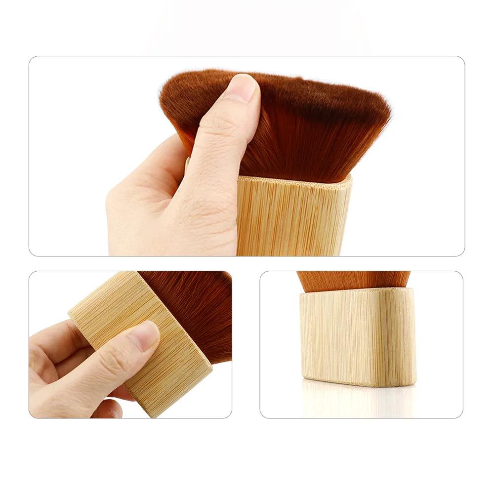 Barber Neck Brush Bamboo Handle Soft Hair Brush Cutting Hair Brush - Bamboo.