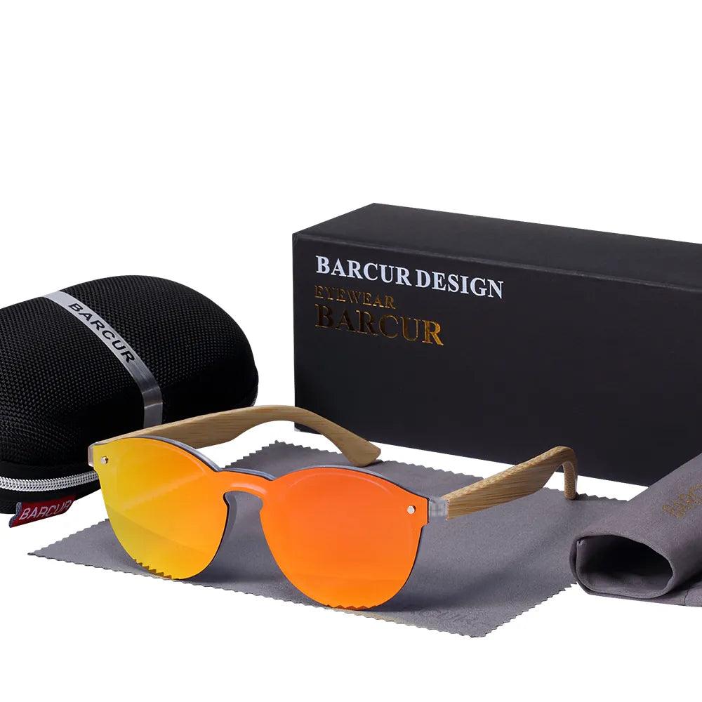 BARCUR Cat Eye Googles Bamboo Sunglasses For Women UV400 - Bamboo.