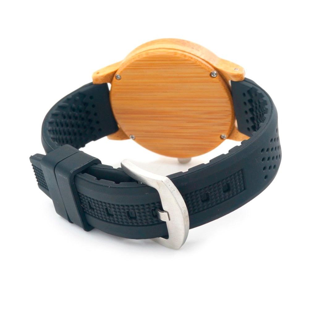 BOBO BIRD Fashion Watch Simple Style Bamboo Wooden Extra Band as Gift - Bamboo.