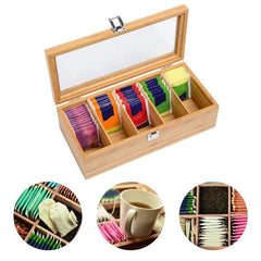 Box Bamboo System Tea Bag Jewelry Organizer Stora - Bamboo.