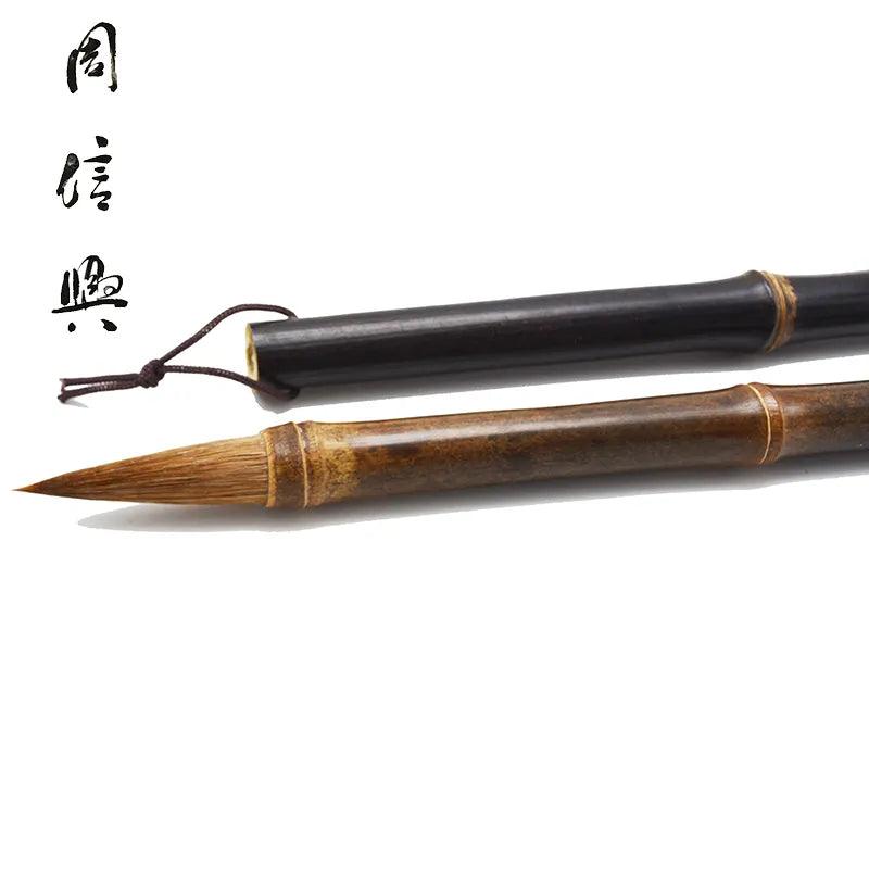 Chinese painting brush natural bamboo pole horse Hair regular script - Bamboo.