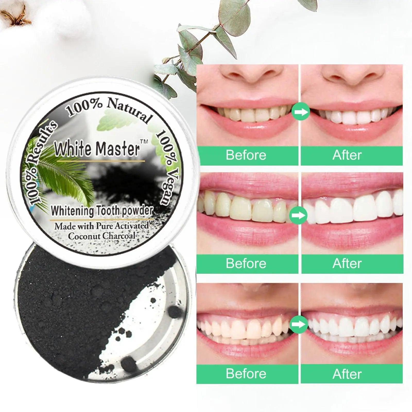 Coconut Bamboo Charcoal Black Tooth Powder Teeth Whitening - Bamboo.