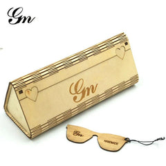 GM Natural Wooden And Bamboo Sunglasses Box With 5 Different Model Case - Bamboo.