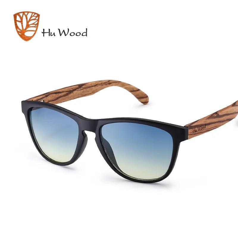 HU WOOD Brand Design Bamboo Sunglasses Sea Gradient Lenses UV400 - Bamboo.