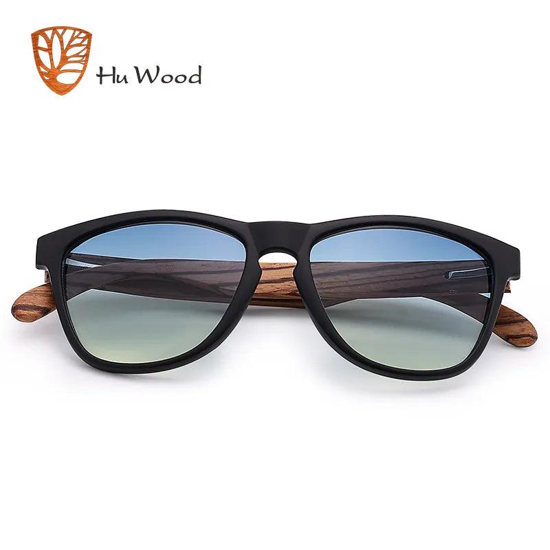 HU WOOD Brand Design Bamboo Sunglasses Sea Gradient Lenses UV400 - Bamboo.