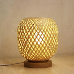 Ins Wind Warm Bamboo Strip Woven Simple Net Red Decorative Table Lamp - Bamboo.