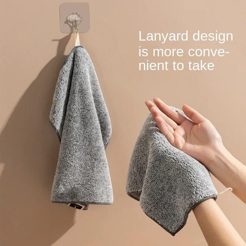 Japanese Bamboo Charcoal Dish Towel, Microfiber Cloth Scouring Pad - Bamboo.