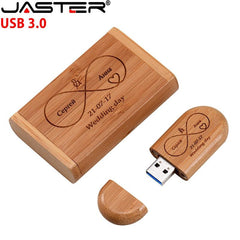 JASTER USB 3.0 Bamboo wooden box Memory stick Free custom logo USB - Bamboo.