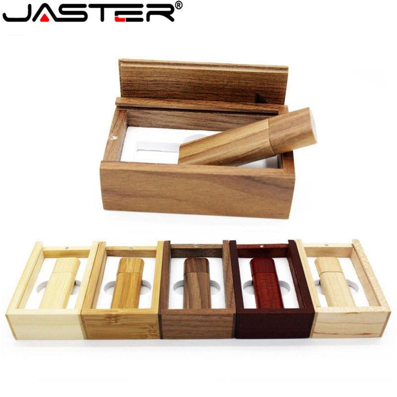 JASTER Wooden bamboo+wood box USB flash drive pen personal LOGO - Bamboo.
