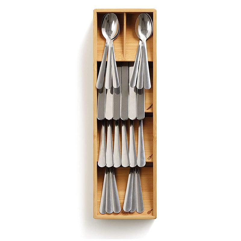 Kitchen Drawer Bamboo Grid Fork And Knife Storage Box - Bamboo.