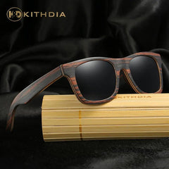 KITHDIA Brand Designer Men Polarized Bamboo Wooden Sunglasses UV400 - Bamboo.