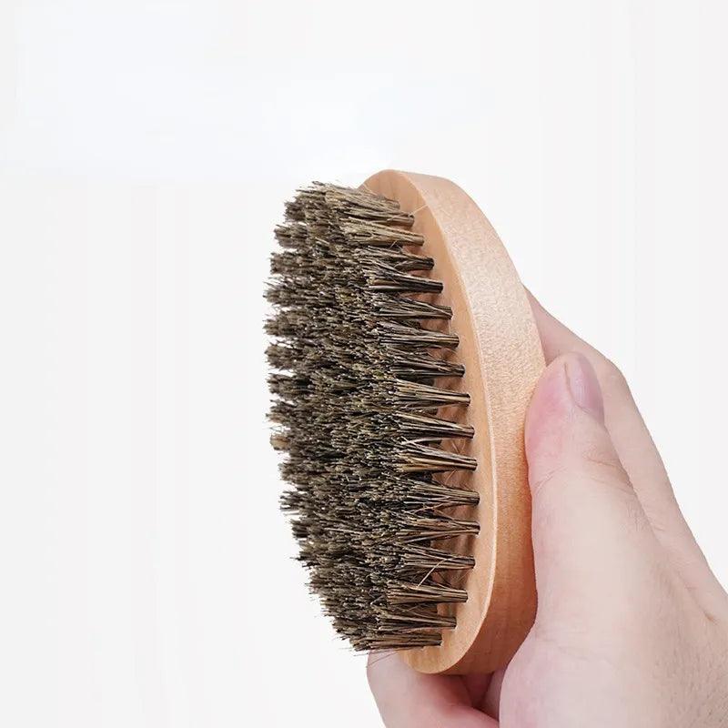 Natural Boar Bristle Beard Brush for Men Bamboo Face Massage That Works Wonders To Comb Beards and Mustache Drop Shipping - Bamboo.