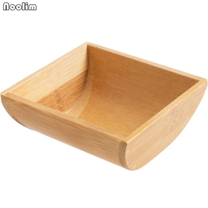 NOOLIM Dried Fruit Plate Living Room Side Table Nuts Storage Box Household Bamboo Dried Fruit Boxes Candy Box Snack Tray - Bamboo.