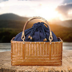 Shopping Portable Bamboo Basket And Bamboo Bag - Bamboo.