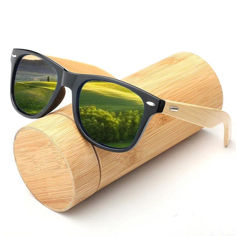 SUDOLE Wooden Bamboo Men's Ultraviolet Classic Sunglasses Eyewear - Bamboo.
