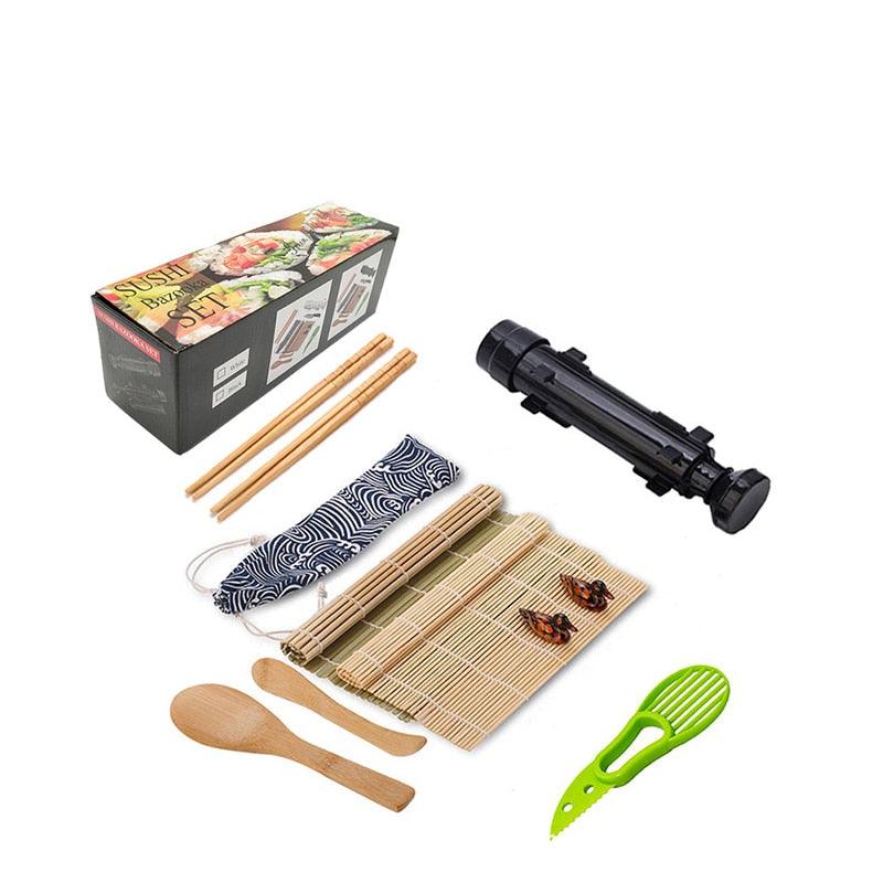 Sushi Maker Kit Bazooka Maker with Bamboo Mats Roller Machine - Bamboo.