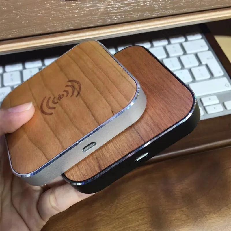 SZYSGSD Bamboo Wood Portable Qi Wireless Charger Fast Charging Pad For Samsung S9 S7 S8 Note 8 For iPhone X XR 8 8 Plus Wood Qi - Bamboo.