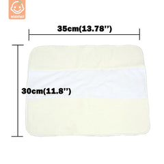 WizInfant 5Pcs Bamboo Cotton Diaper Trifold Stay-Dry Suede Sloth - Bamboo.