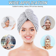 Women Bamboo Charcoal Fiber Hair Drying Towel Hat Bath Head Turban - Bamboo.