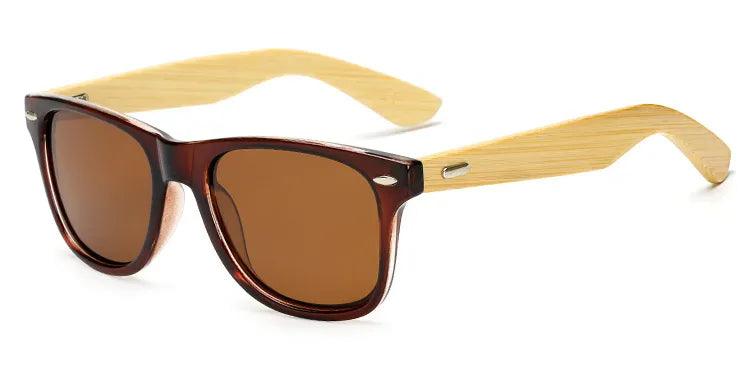 Women Brand Design Polarized Wood Bamboo Sunglasses Mens Real Bamboo Arms Sun Glasses Polarized Lens Mirrorr Eyewears LongKeeper - Bamboo.