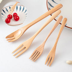 Wooden Spoon Fork Bamboo Utensil Household Kitchen Cooking Tools - Bamboo.